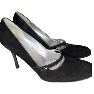 BcBgirls| Black Suede Mary Jane Heels Size 8 1/2
